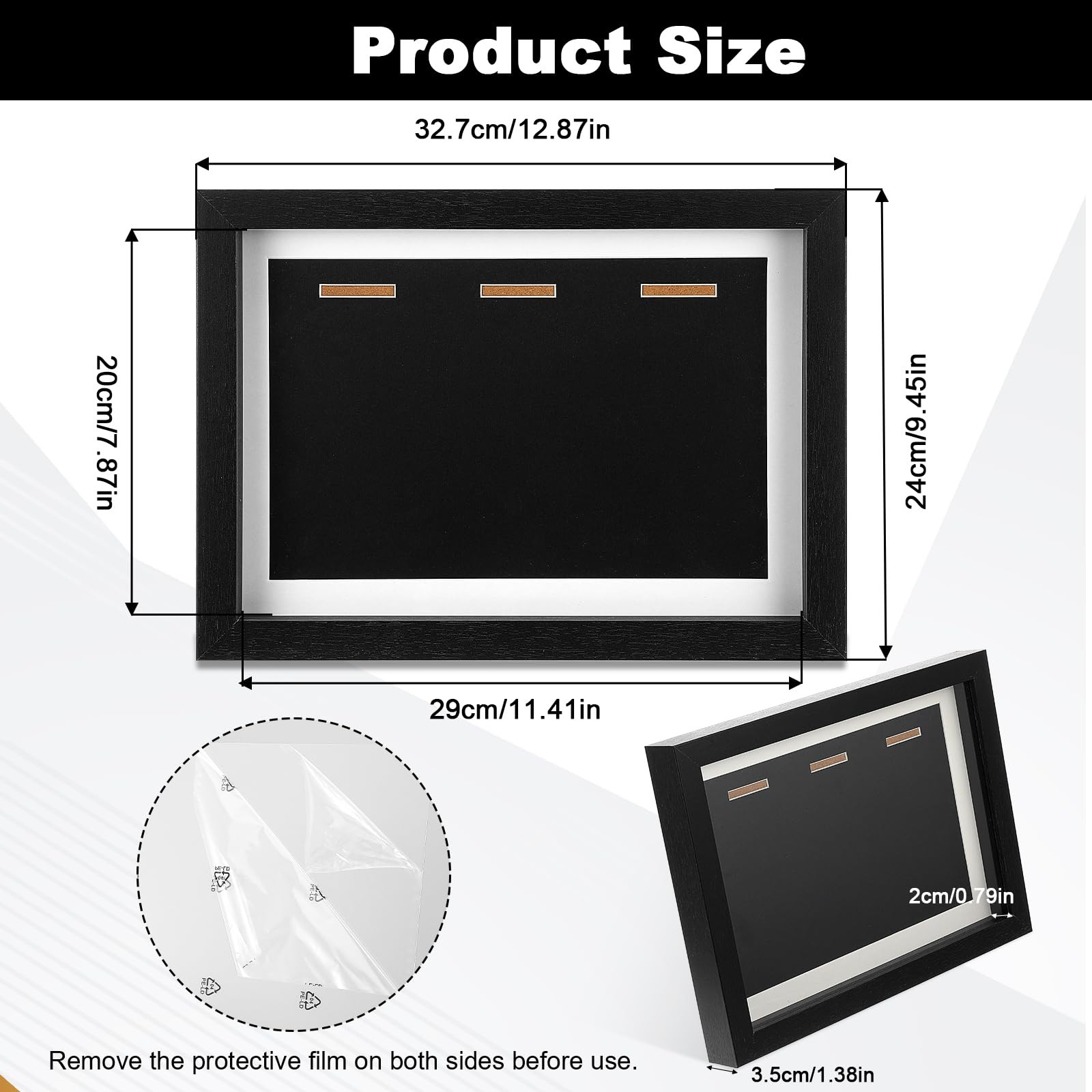 Premium Medal Frame Display Case – A4 Black Wooden Medal Display Frame for Si…