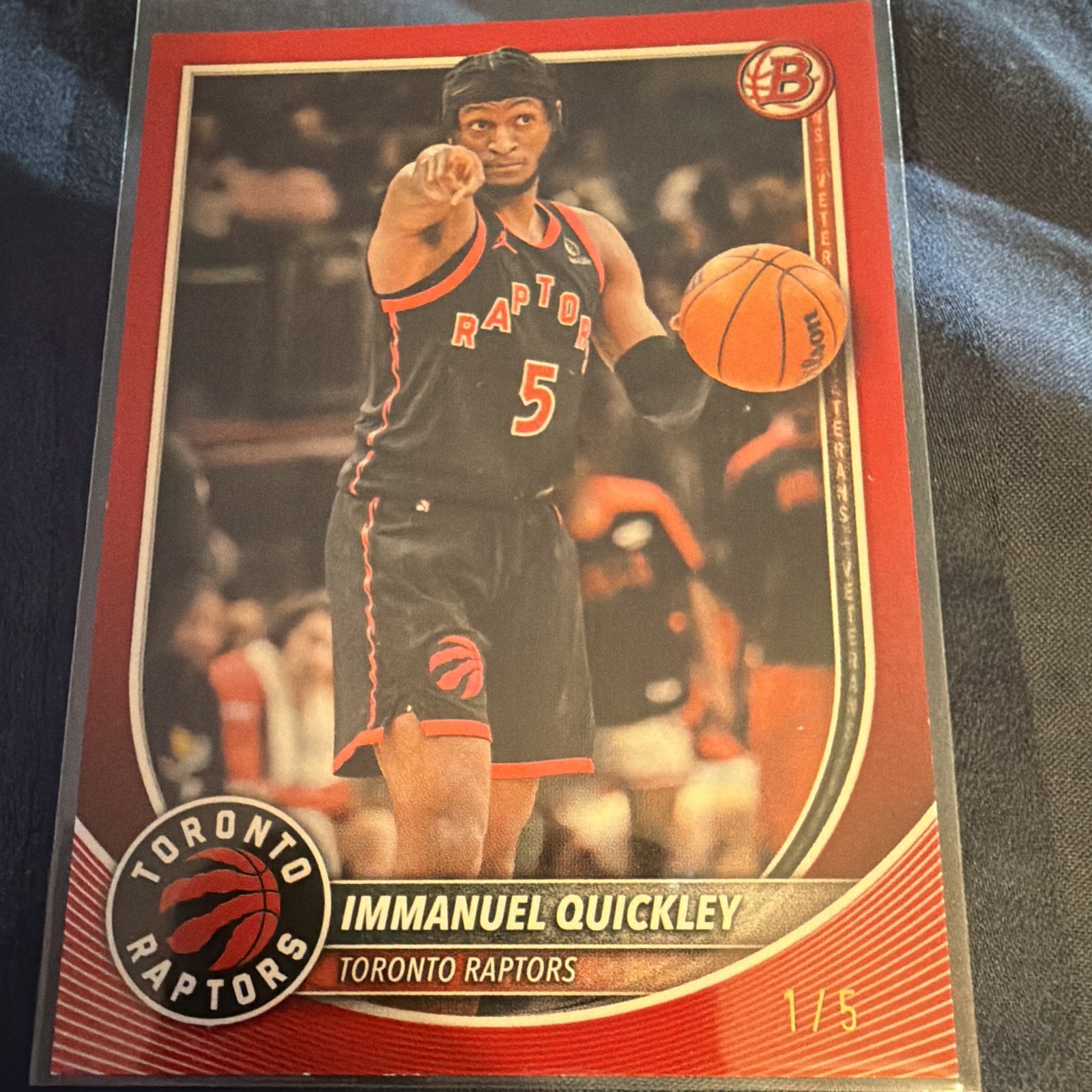 Topps 2024-25 Bowman University Basketball Immanuel Quickley Raptors #69 1/5