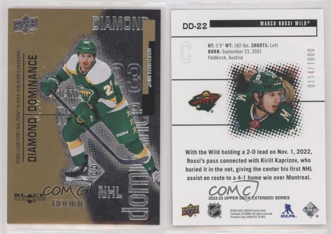 2022 Upper Deck Extended Series Black Diamond Dominance /1000 Marco Rossi 14sr
