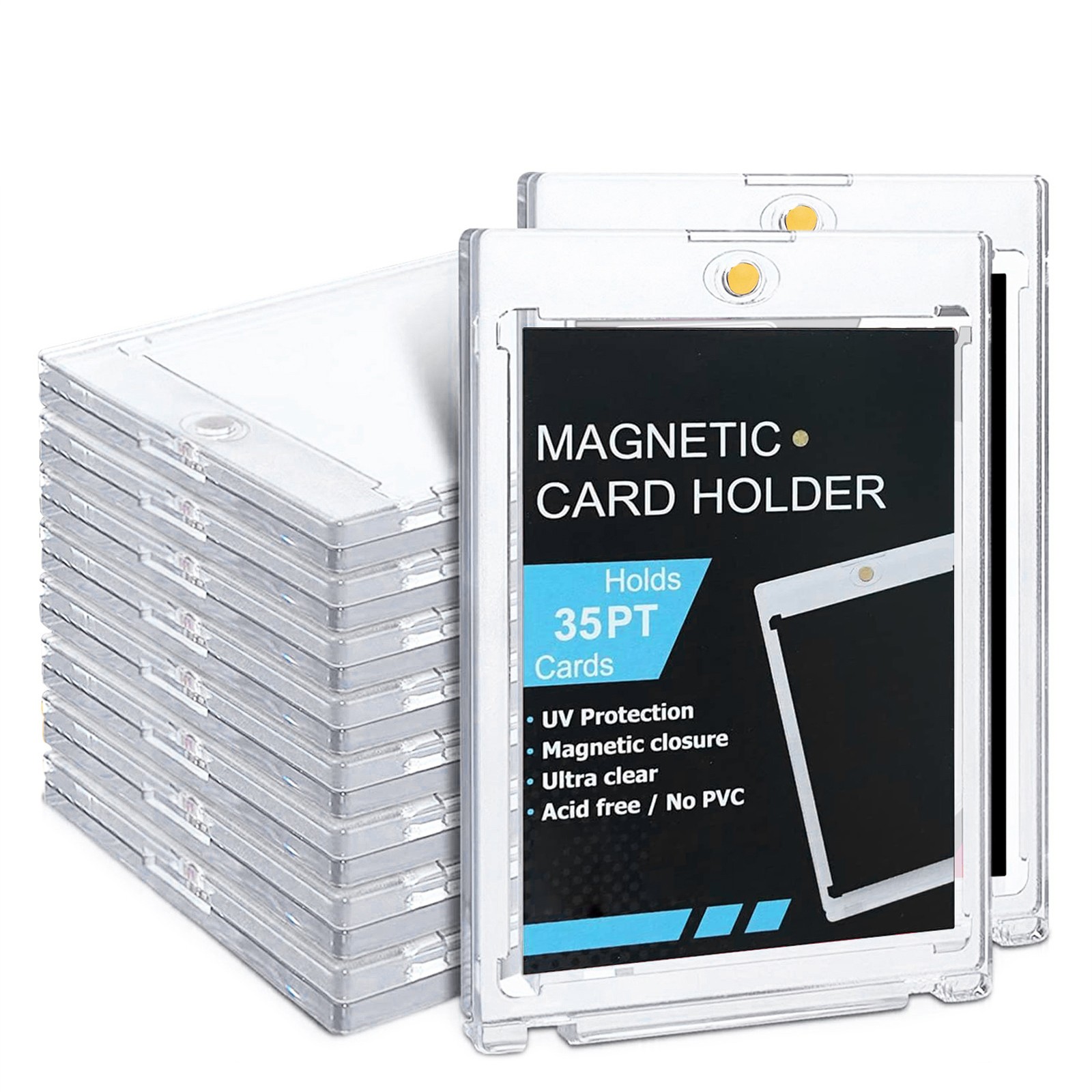 US Magnetic Card Holder 35pt Hard Display Case For Trading Sports Baseball Cards