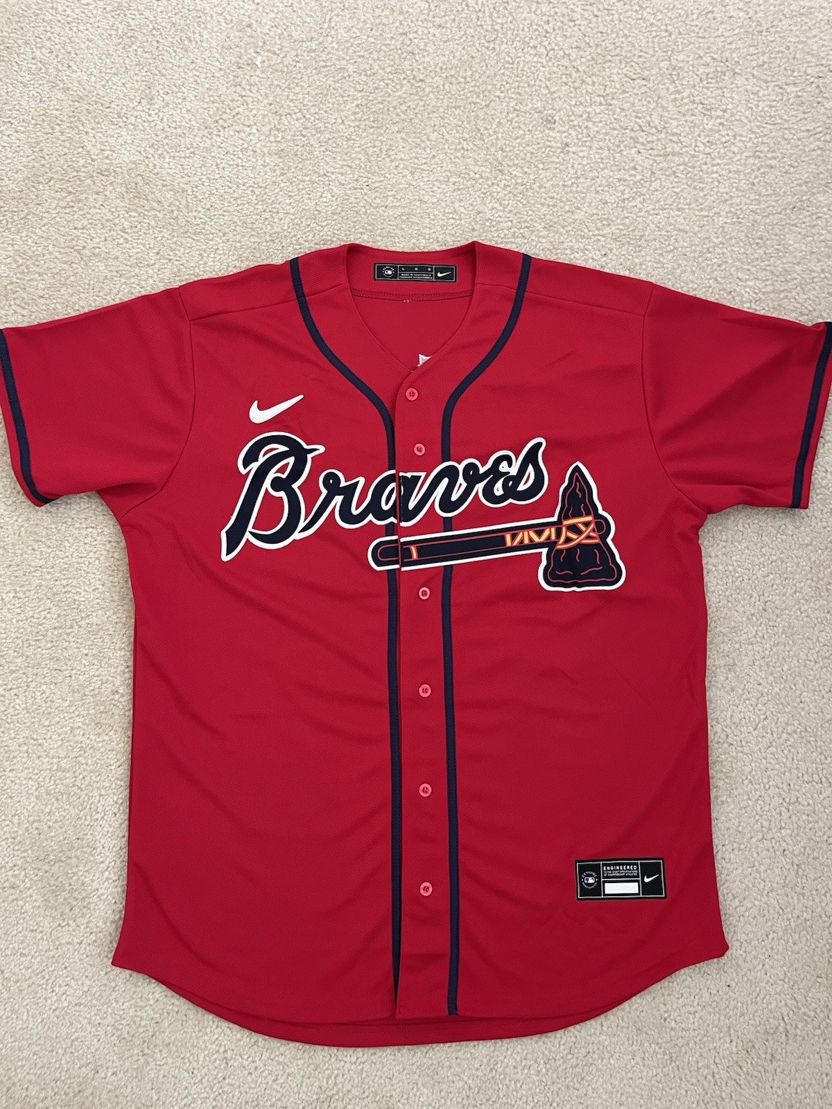 New Ronald Acuna Jr Atlanta Braves Red Jersey Men’s Large