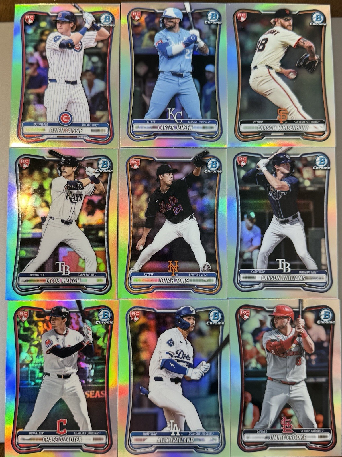 2026 Bowman Chrome Red RC Set (18 Red RC Cards) Chase Delauter Jonah Tong SP