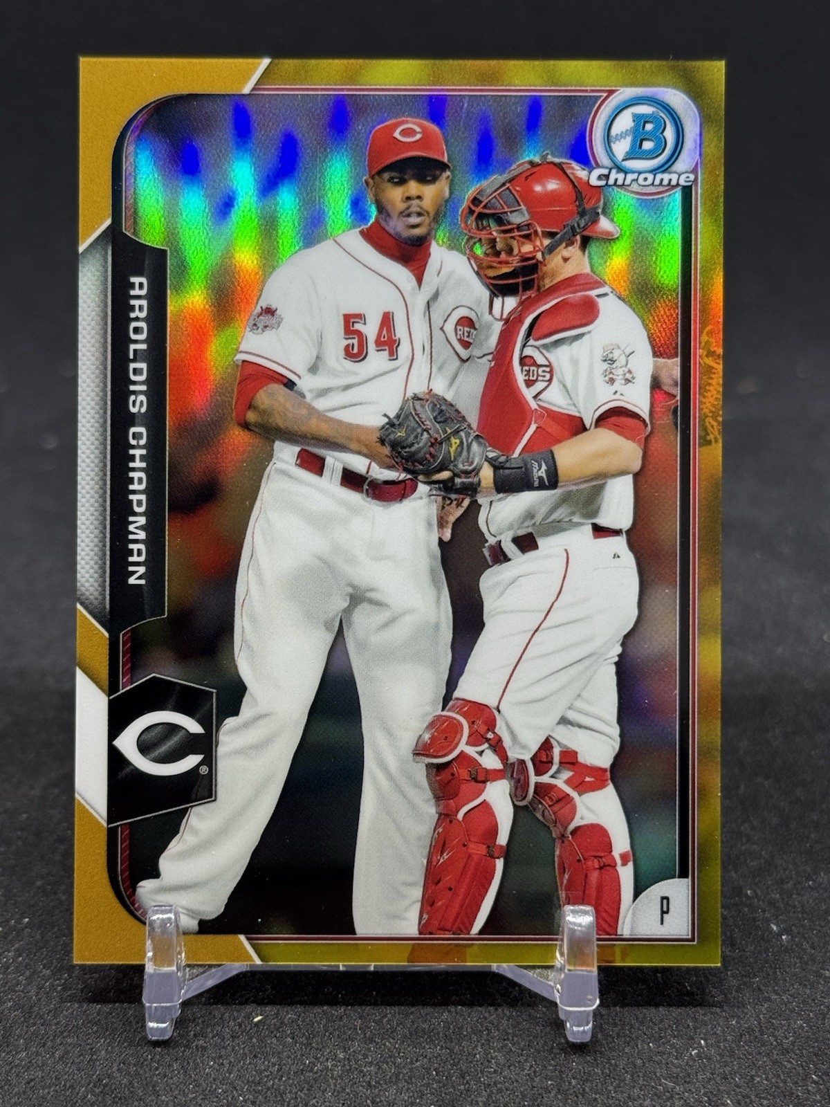 2015 Bowman Chrome Gold Refractor /50 Aroldis Chapman #119