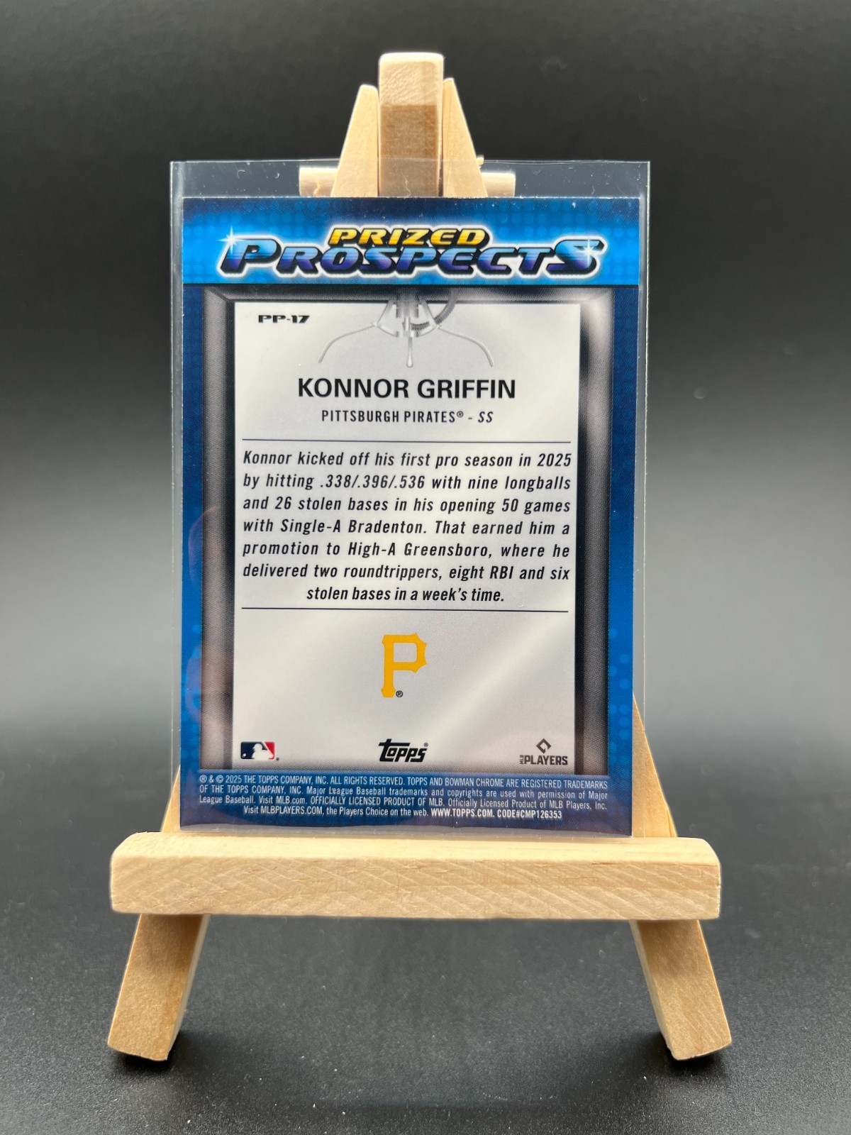 2025 Bowman Chrome Draft – Konnor Griffin Prized Prospects Mojo Refractor #PP-17