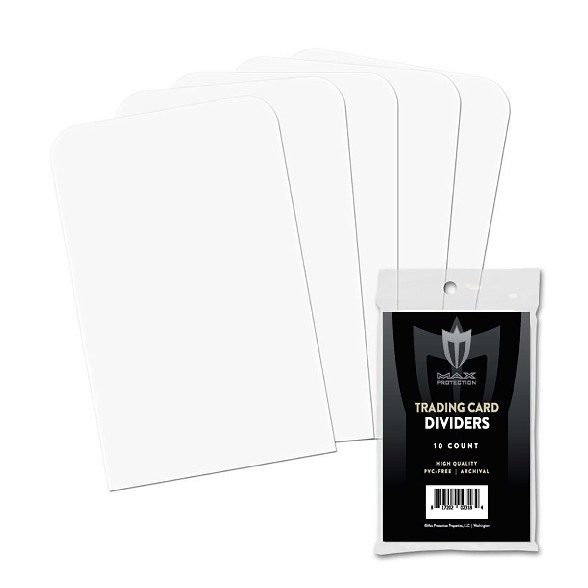Max Premium Baseball Trading Card Dividers White Tabbed 2 11/16 X 3 13/16