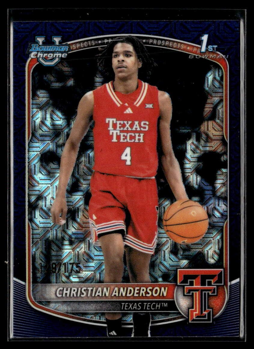 2025-26 Bowman Basketball #BCP-45 Christian Anderson Mojo Refractor Navy /175