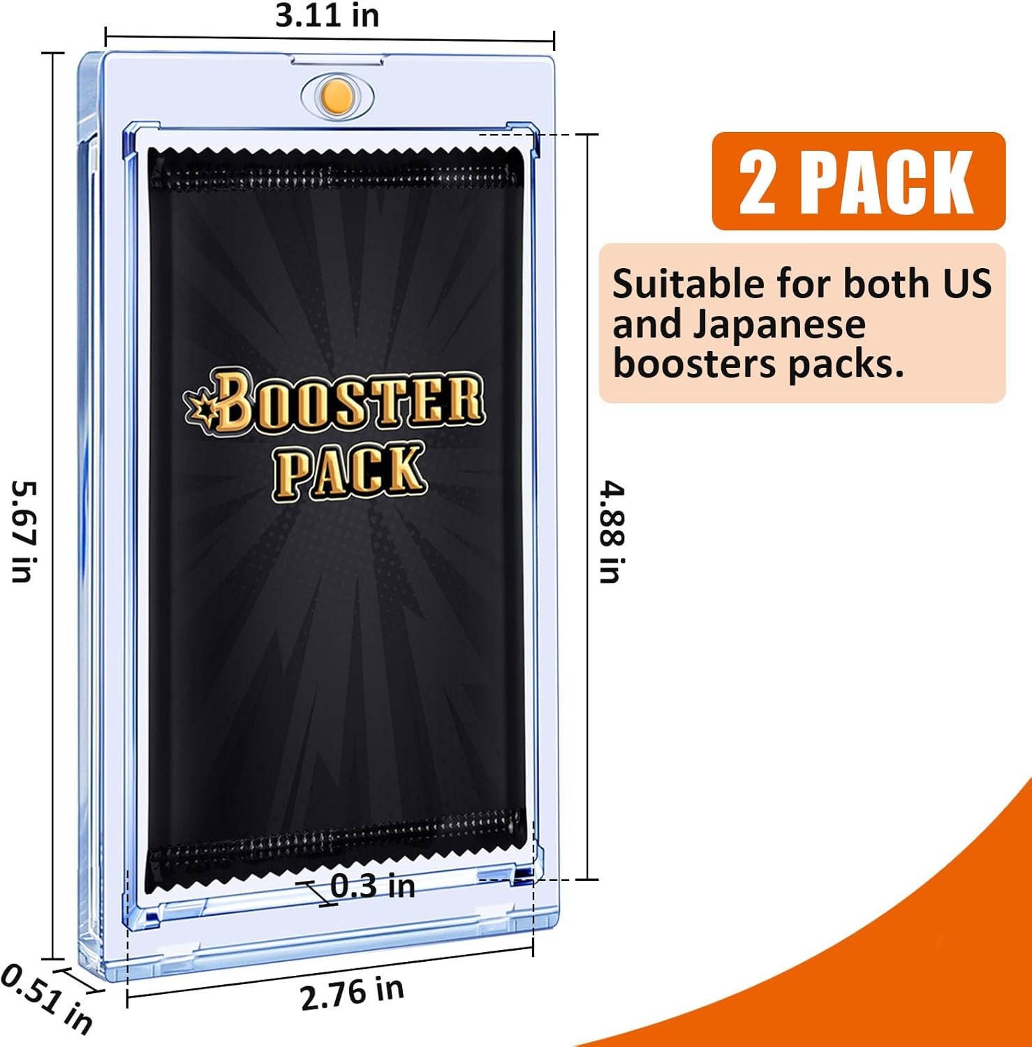 2 Pack Card Booster Pack Display Holder, Magnetic Card Holder for Card Booster P