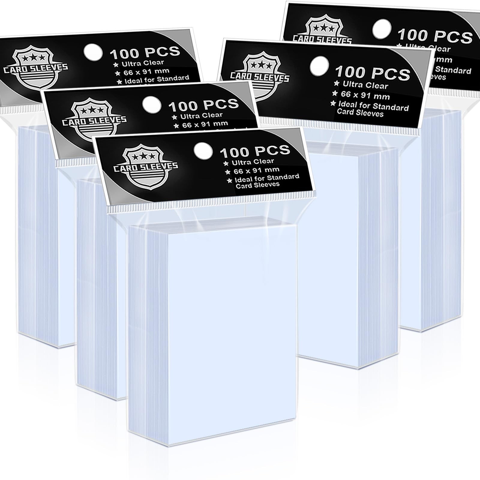 500Pcs Soft Clear Card Protectors Sleeves Standard Trading Cards Fit for Penn…