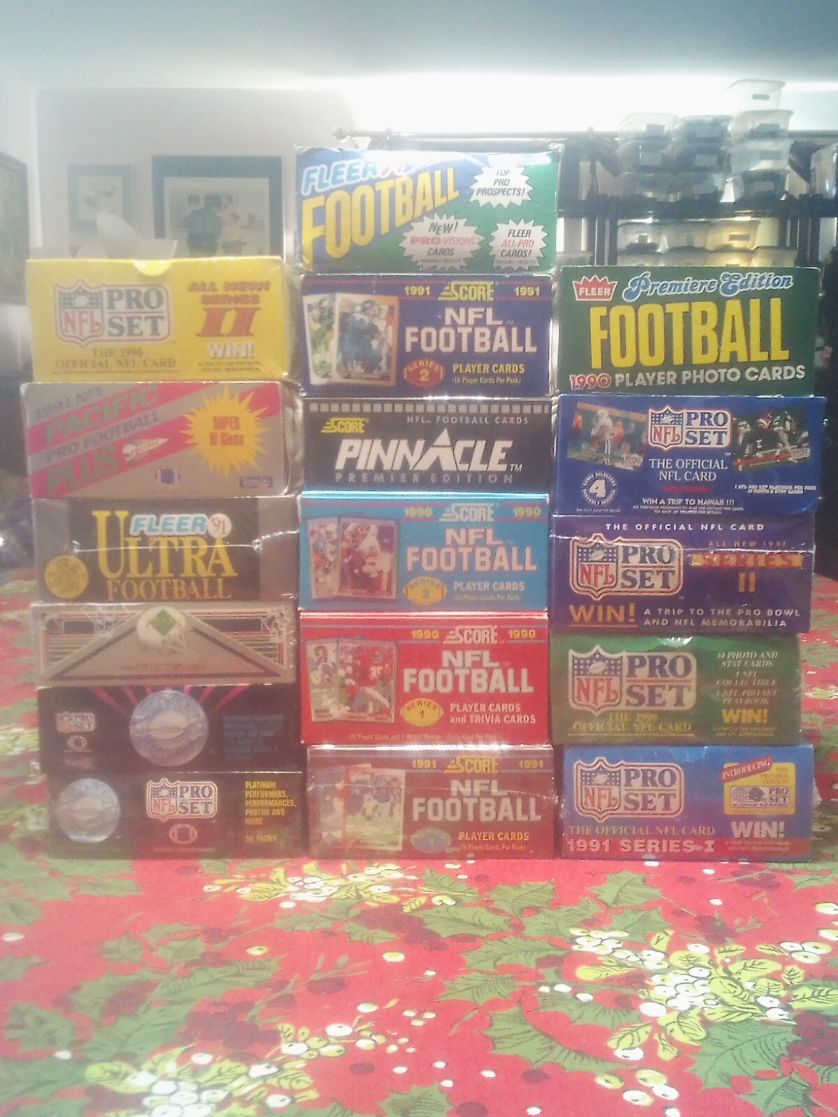 Huge Bulk Lot of 55 Unopened Old Vintage NFL Football Cards in Wax Packs NEW