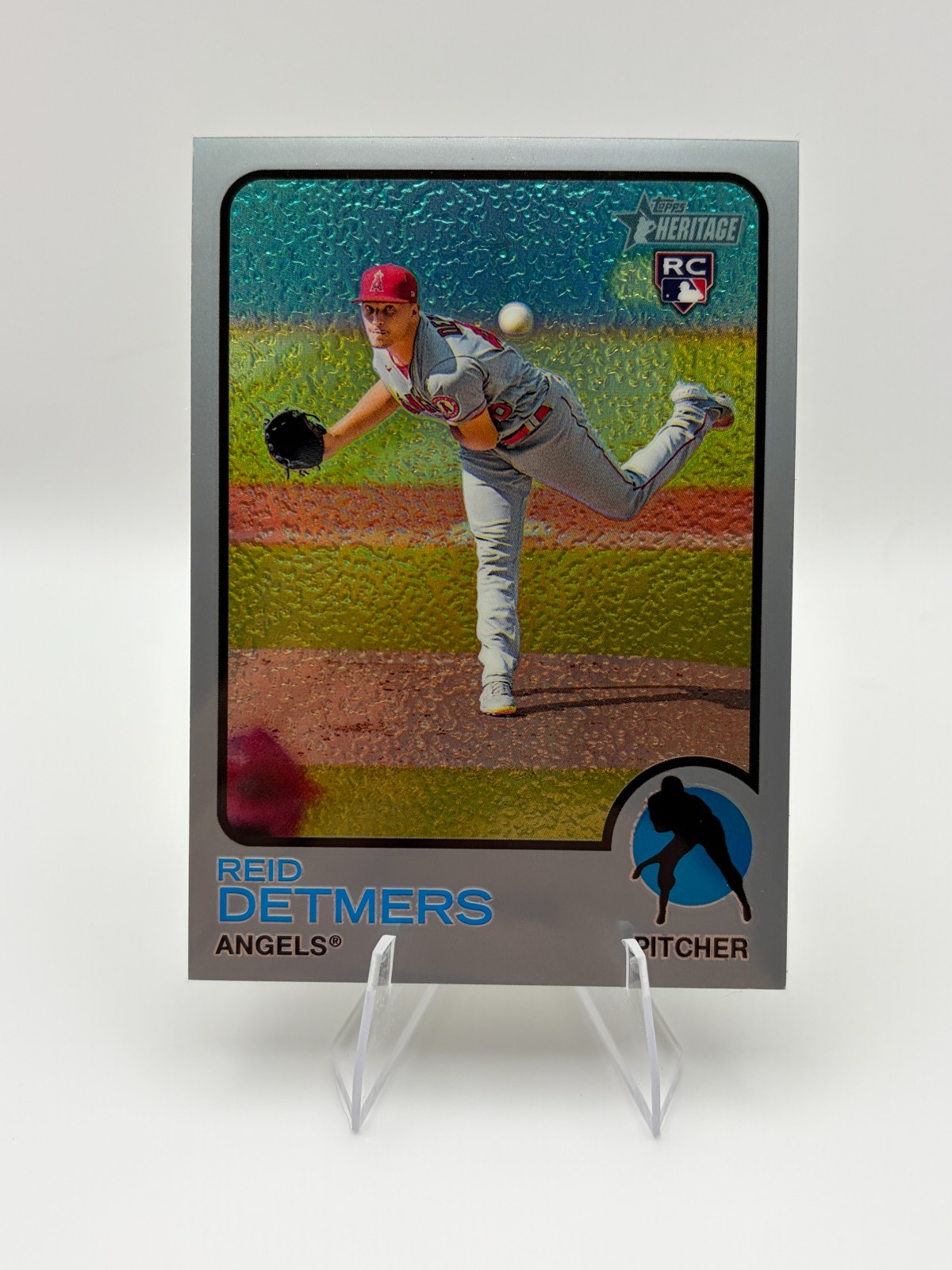 2022 Topps Heritage Chrome Silver Refractor /373 Reid Detmers #24 Rookie RC