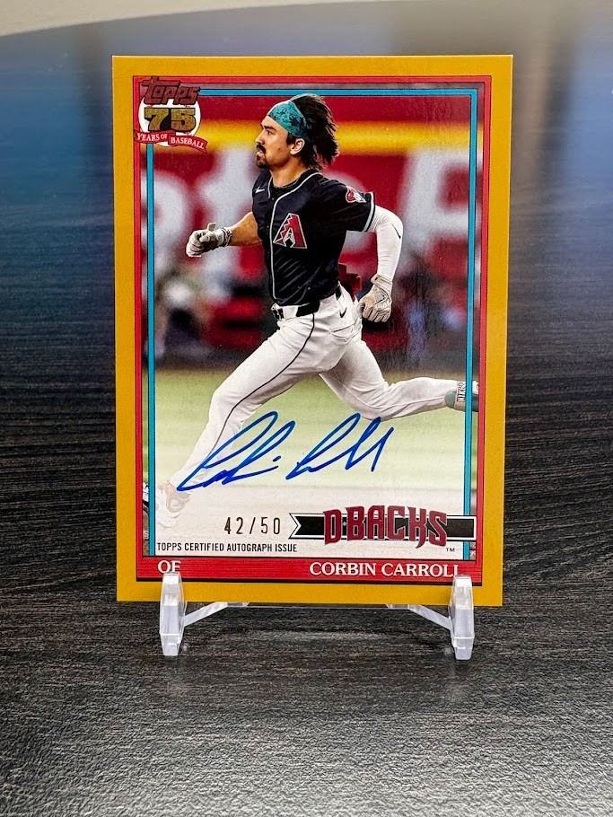 2026 Topps – Corbin Carroll – 1991 Throwback On-Card Auto Gold /50 Diamondbacks