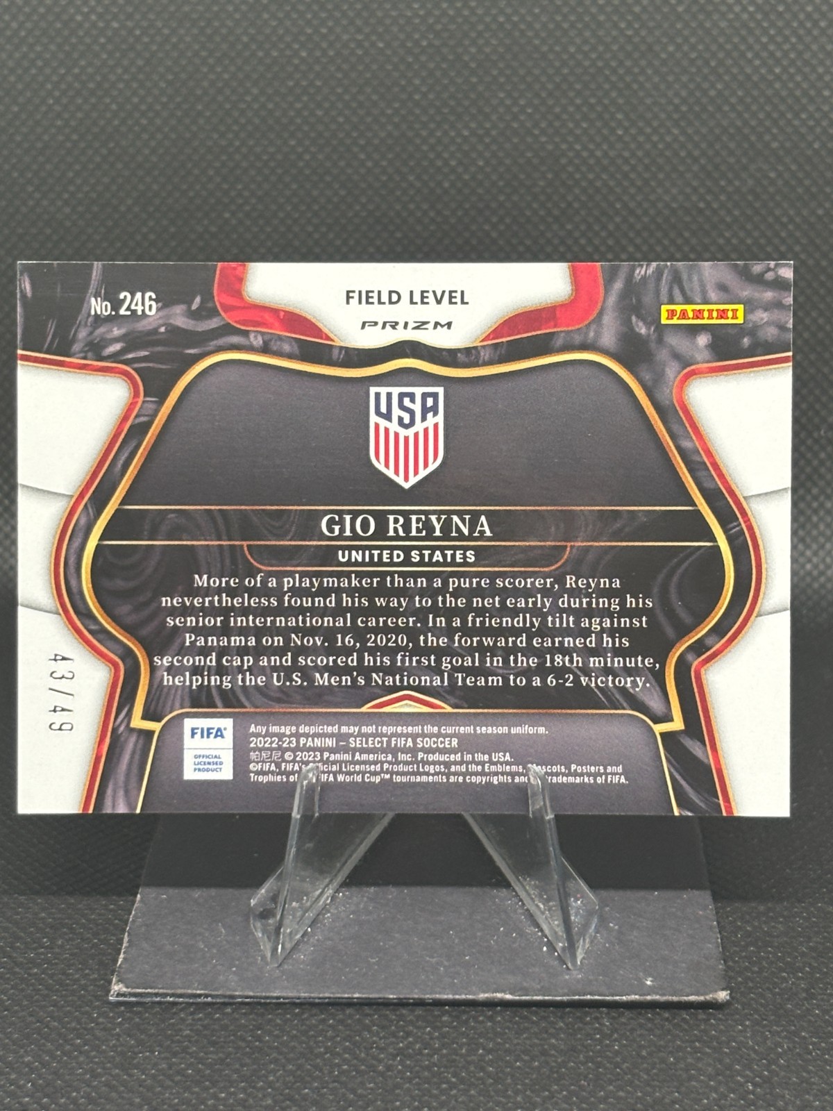 Gio Reyna 2022-23 Panini Select Soccer – Field Level – Tie-Dye /49 #246 USMNT