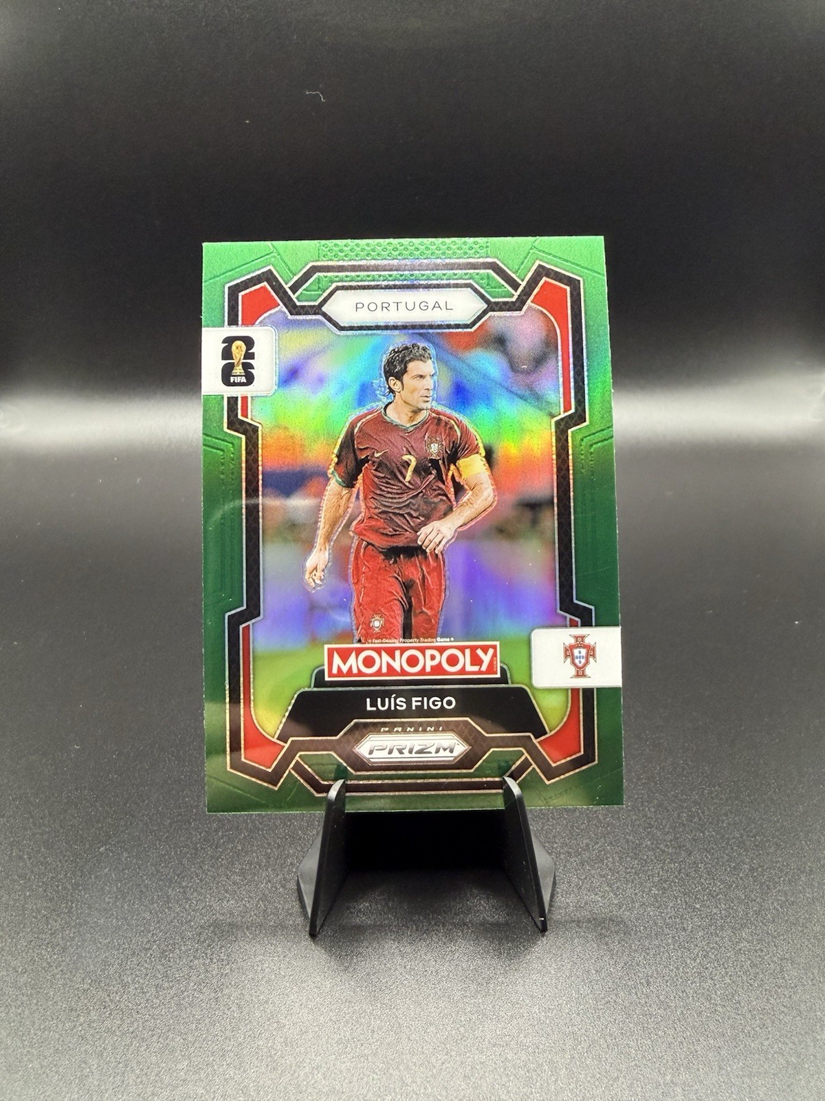 Portugal Luis Figo 2026 Panini Prizm Monopoly Green Prizm SSP /35