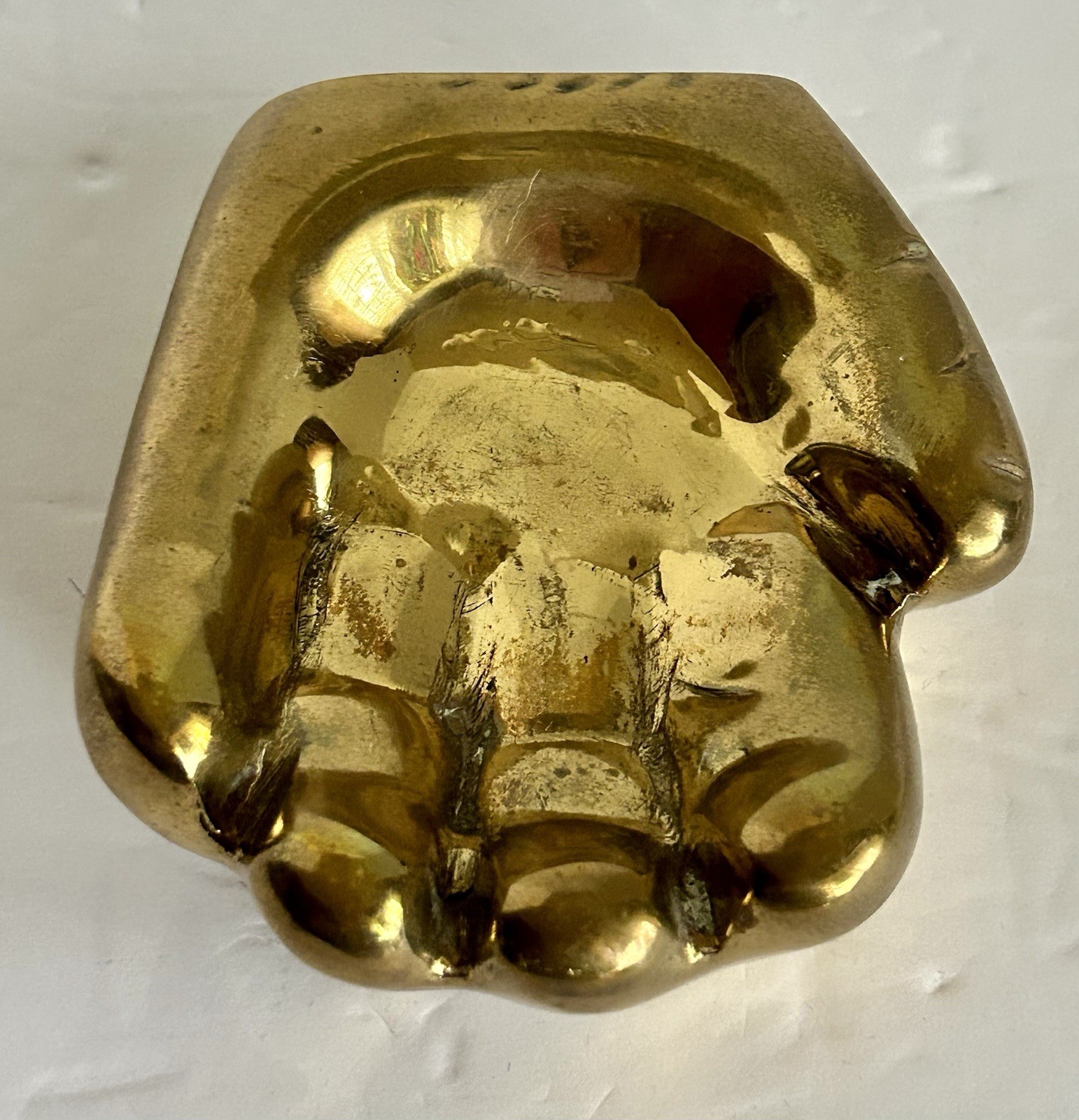 Vintage 2 Pc Brass Paperweight Baseball & Baseball Glove Made In India 4.5”x3”
