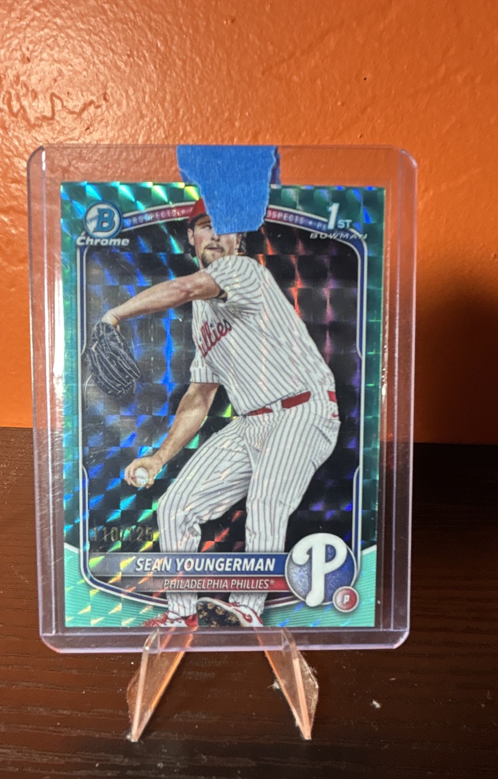 2025 Bowman Draft – Chrome Sean Youngerman #BDC-104 Aqua Geometric Refractor…