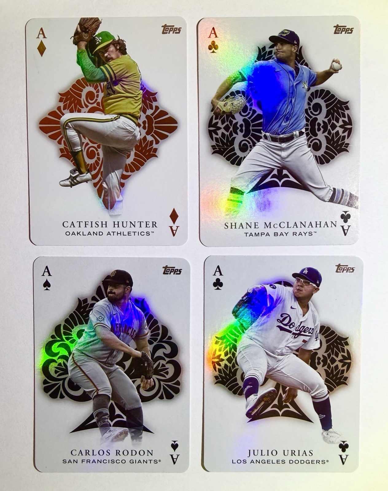 (4 CARDS) 2023 Topps All Aces Lot HUNTER, McCLANAHAN, RODON, URIAS Purple Backs