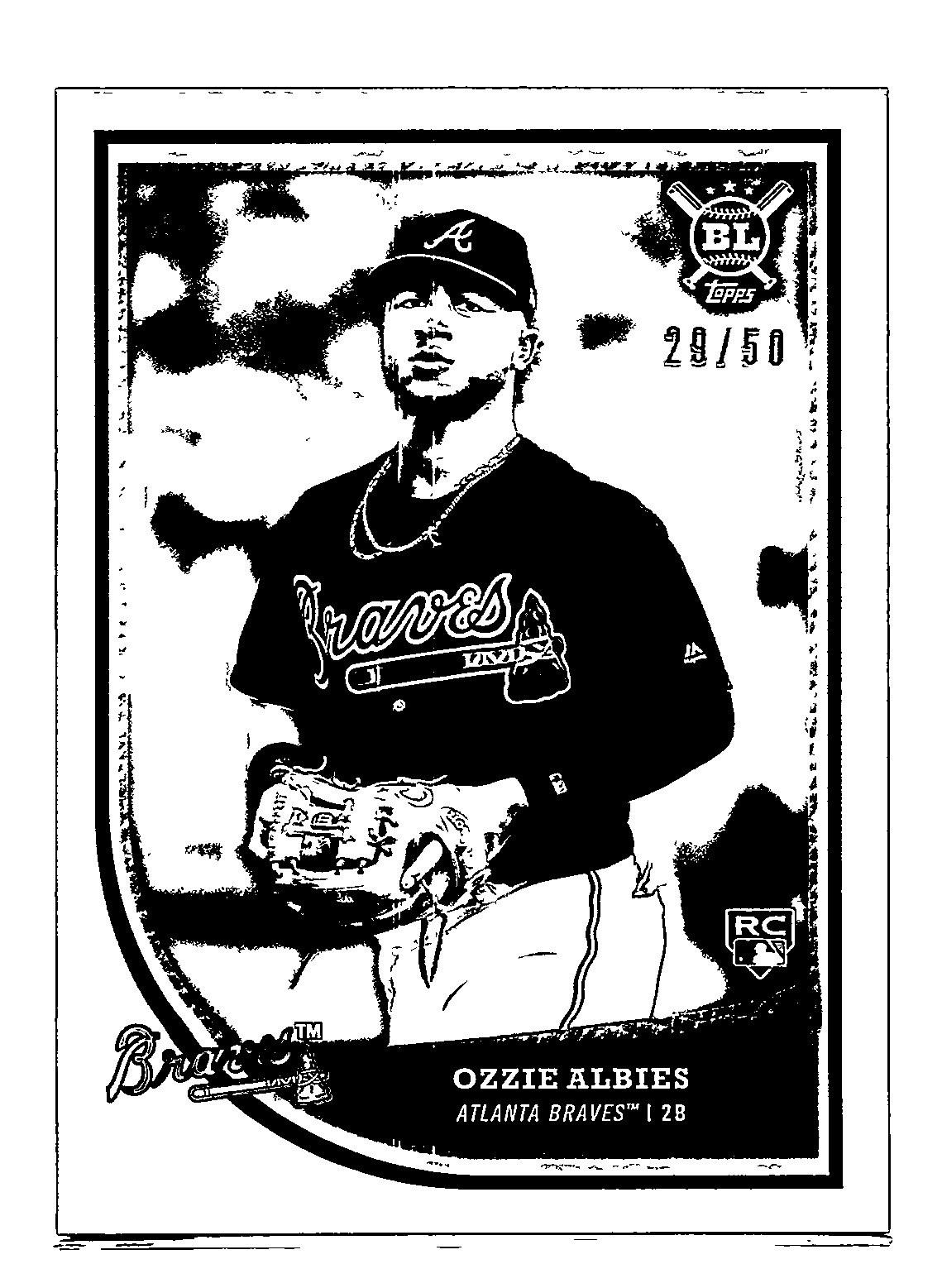 Ozzie Albies 2018 Topps Big League #48 Black and White #/50
