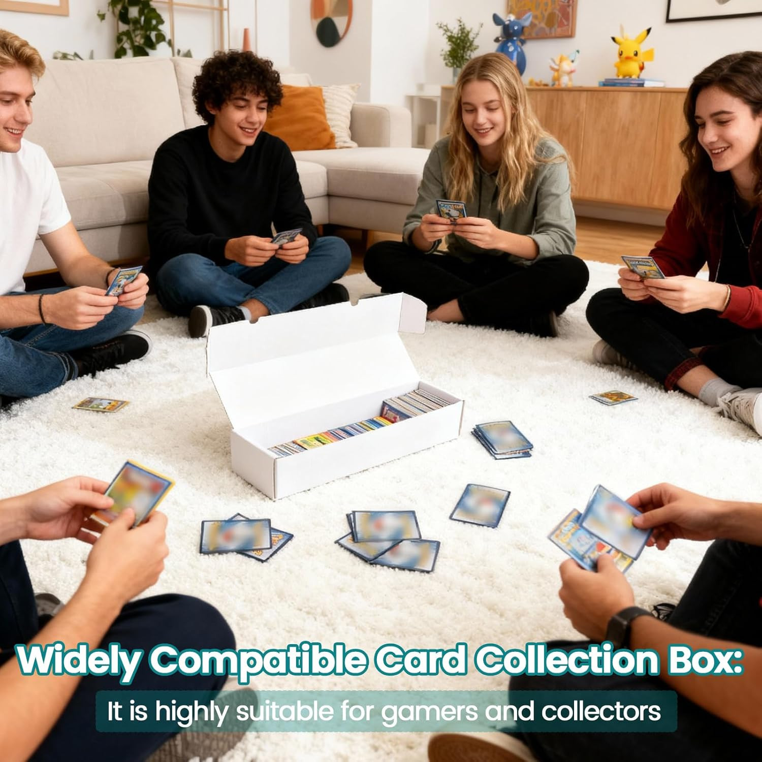 12-Pack 1100 Count Trading Card Storage Box, White Corrugated Cardboard Storage