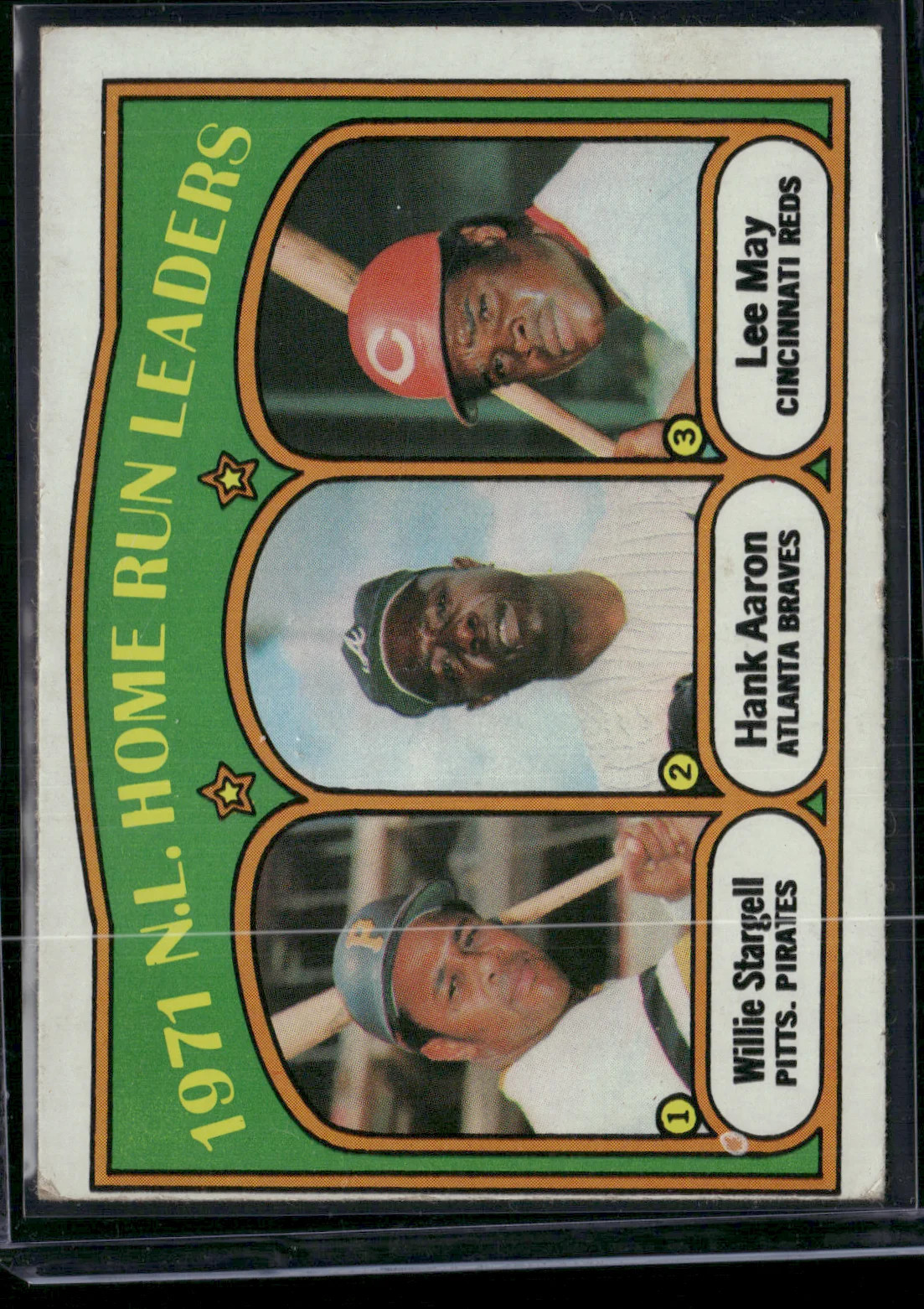 1972 Topps HANK AARON/STARGELL/MAY #89 1971 NL HR Leaders LightScratch(VG-VG/EX)