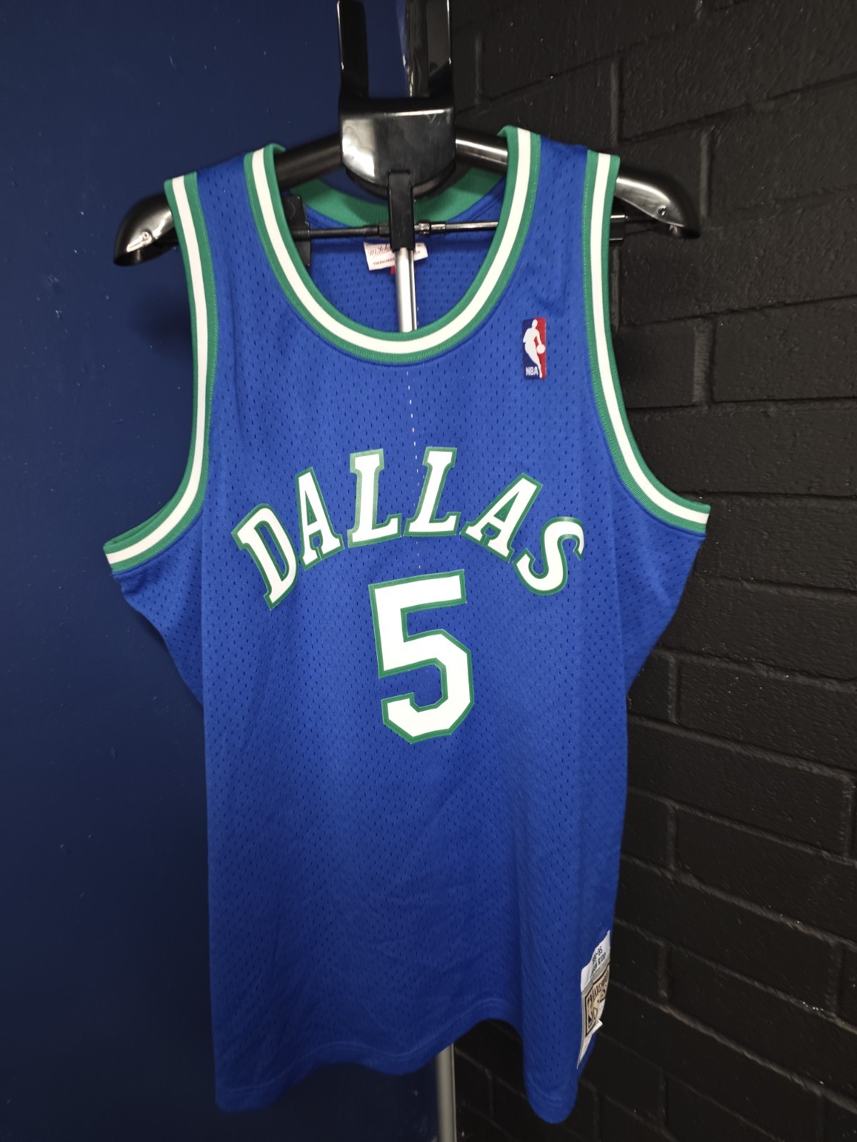 Mitchell & Ness Dallas Mavericks Men’s Blue Throwback Jersey Jason Kidd Size 2XL