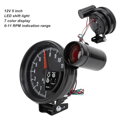 12V 5in Car Tachometer with LED Shift Light 7 Color Display 11 RPM for 4 6 8