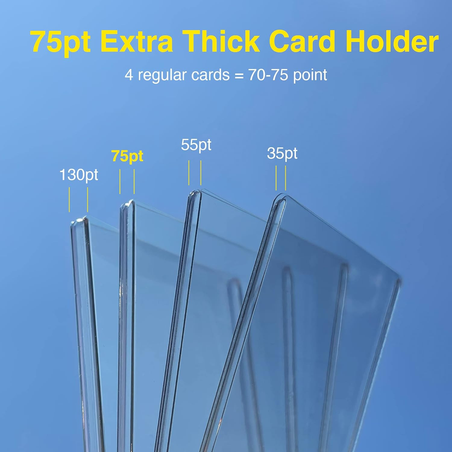 75pt Top Loaders for Cards, 3×4 Extra Thick Holder with Protective Film, Topl…