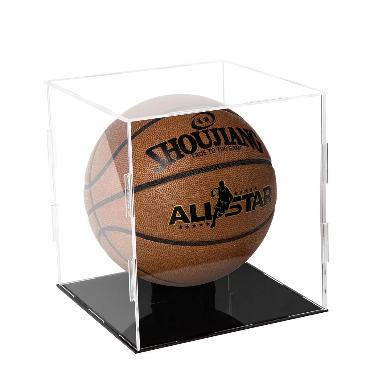 Basketball Display Case Clear Acrylic Glass Cube Assemble Countertop Soccer F…