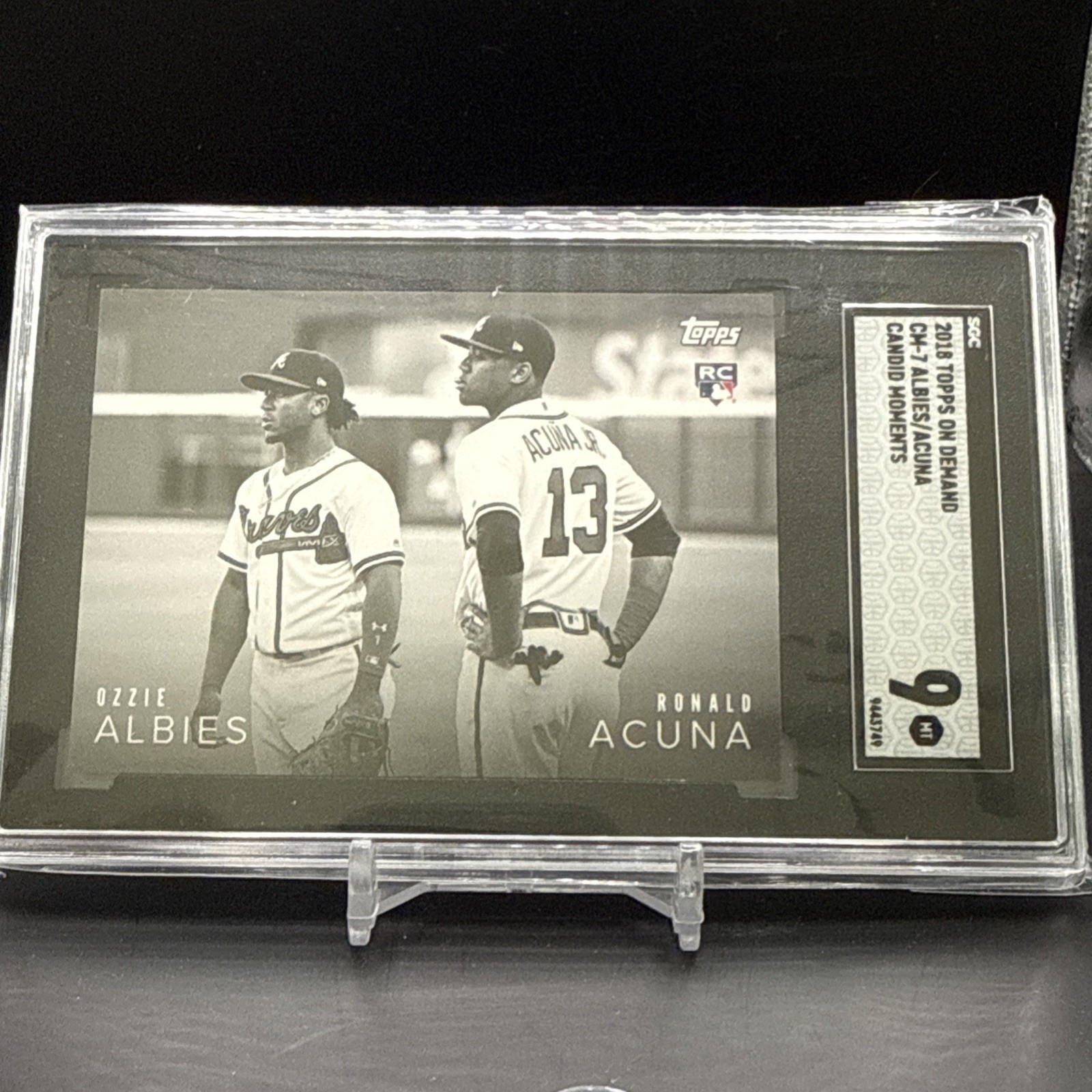 2018 Topps On Demand Black & White /167 #CM-7 Ronald Acuna Albies RC SGC 9