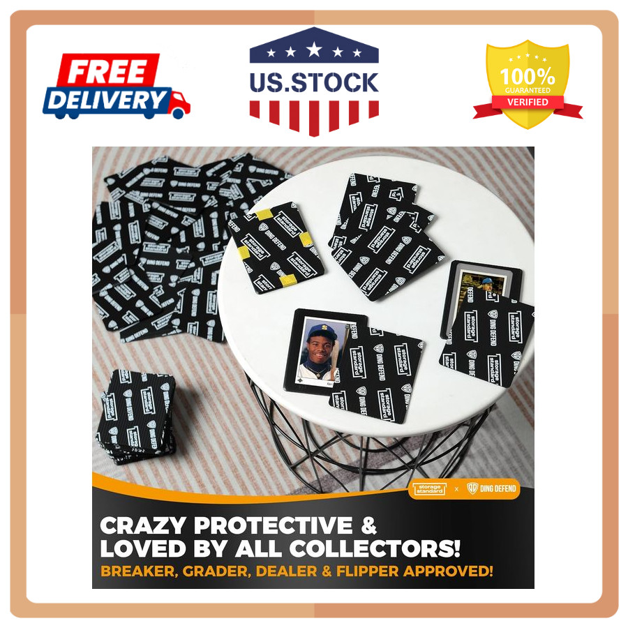 Ding Defend 110-Pack Trading Card Protector Shipping – 3.5 x 4.5 Inch Black Hobb
