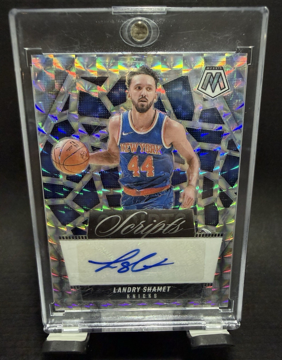 Panini 2024-25 Mosaic Scripts Landry Shamet Hard Signed Auto #MS-LSN Knicks