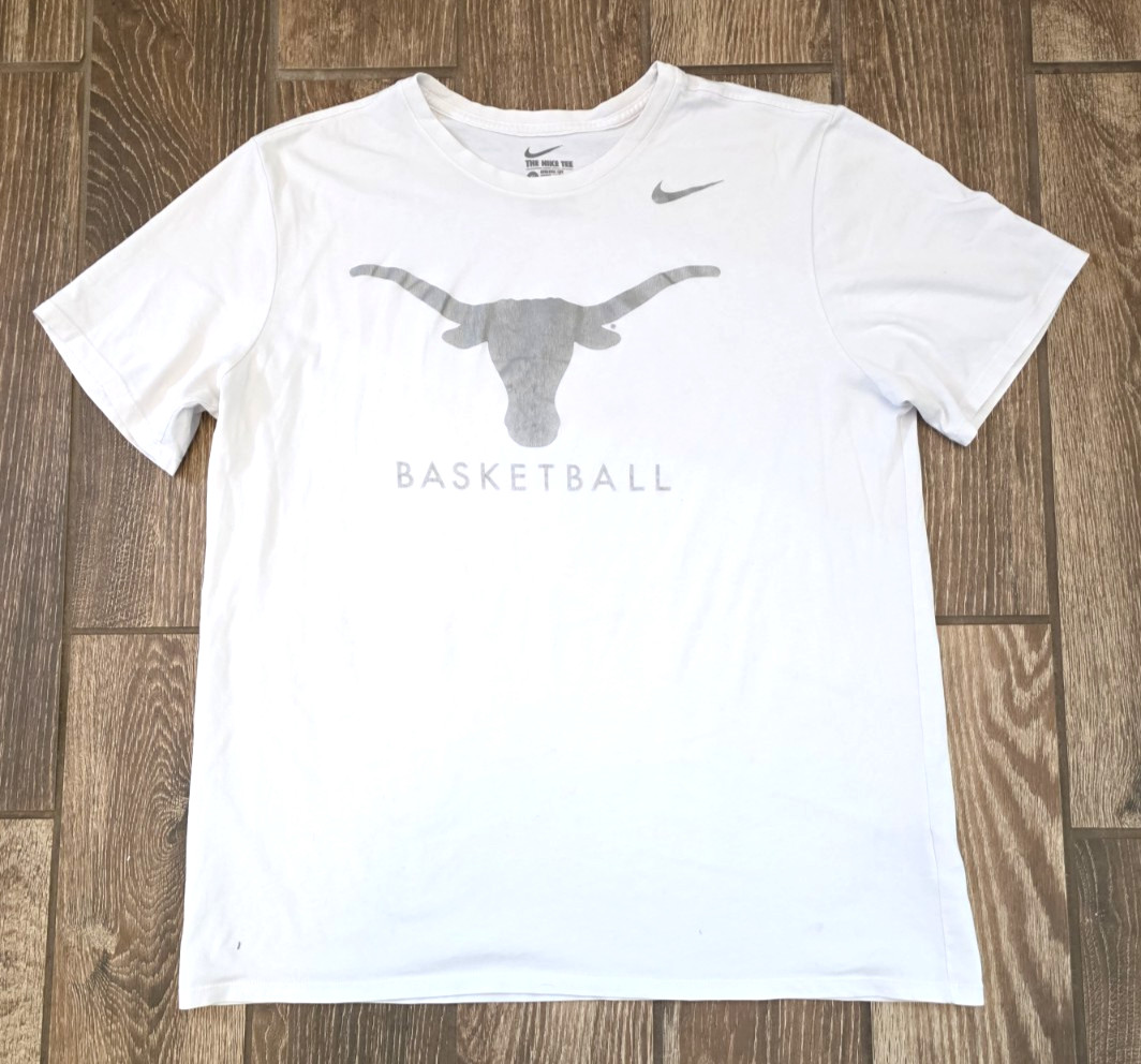 Nike Texas Longhorns Basketball Dri Fit White Team Issue Shirt Athletic Cut XL