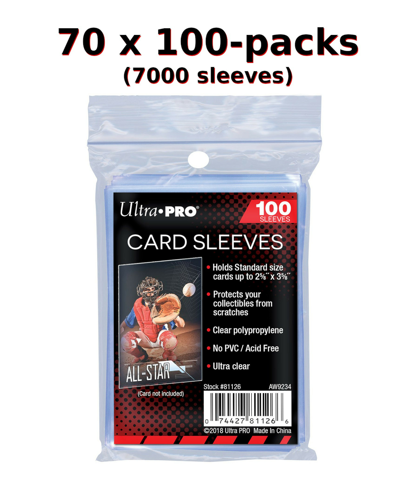 NEW Ultra Pro 7000 Count Clear Poly Penny Trading Card Case Sleeves Sports 81126