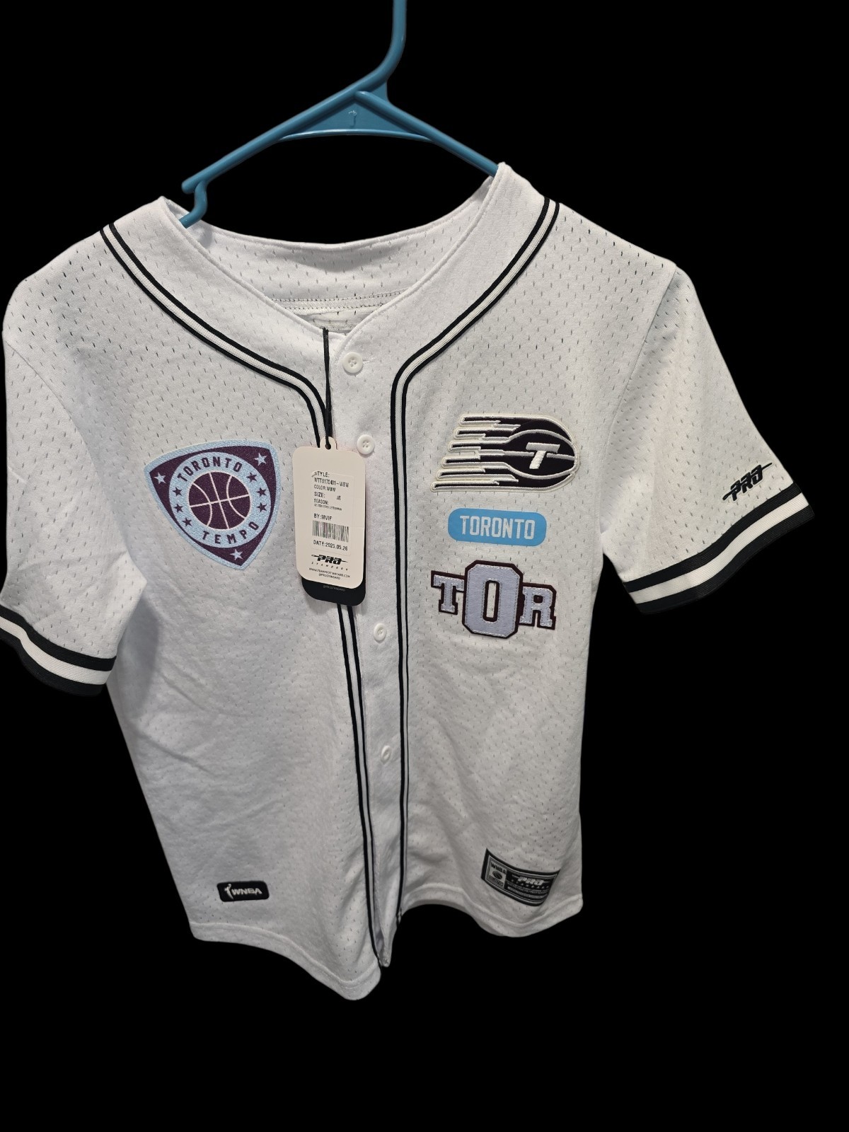 Toronto Tempo Pro Standard Wnba Baseball Style Jersey Youth 10/12 Med Stitched