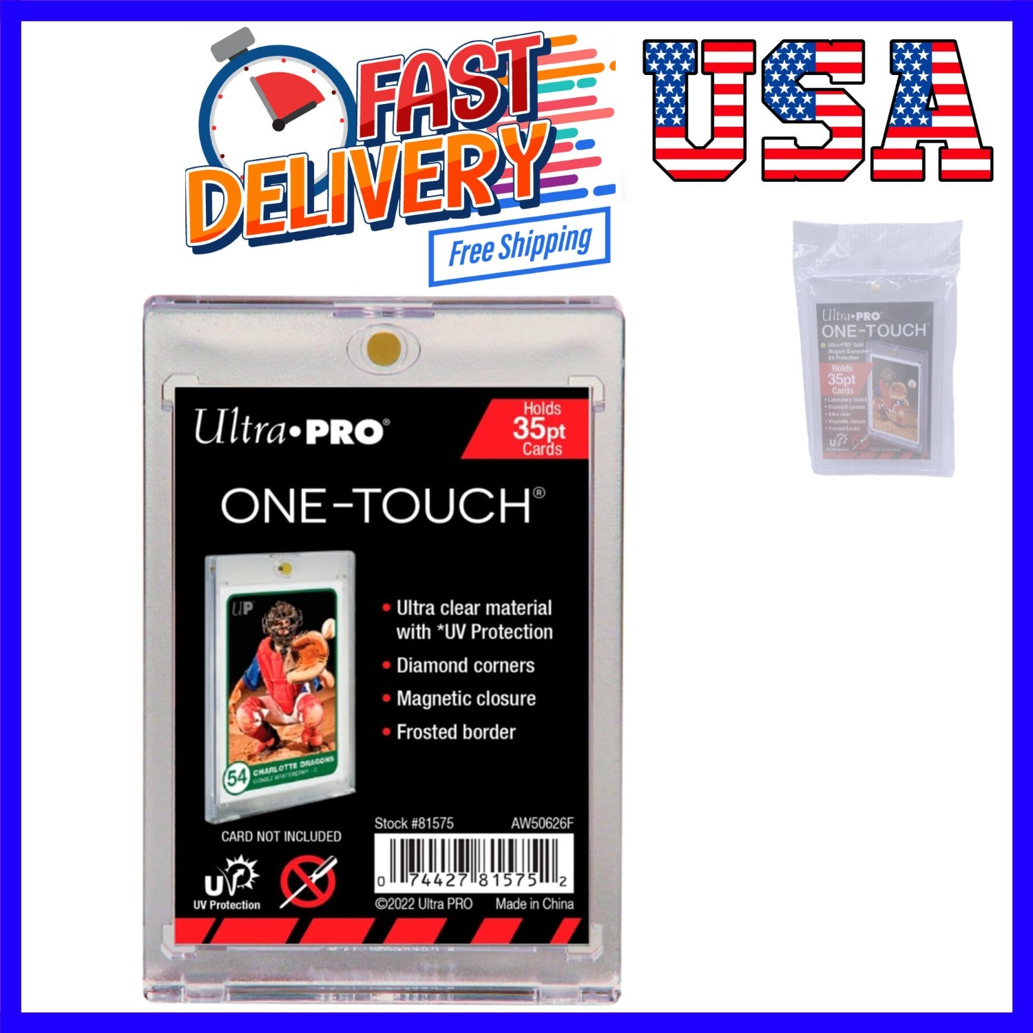 35 pt One-Touch Magnet Card Holder with UV Protection