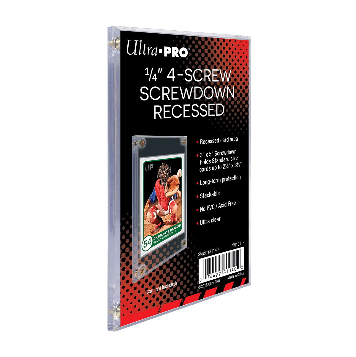 Ultra Pro 1/4″ 4-Screw Screwdown Recessed Trading Clear Card Holders