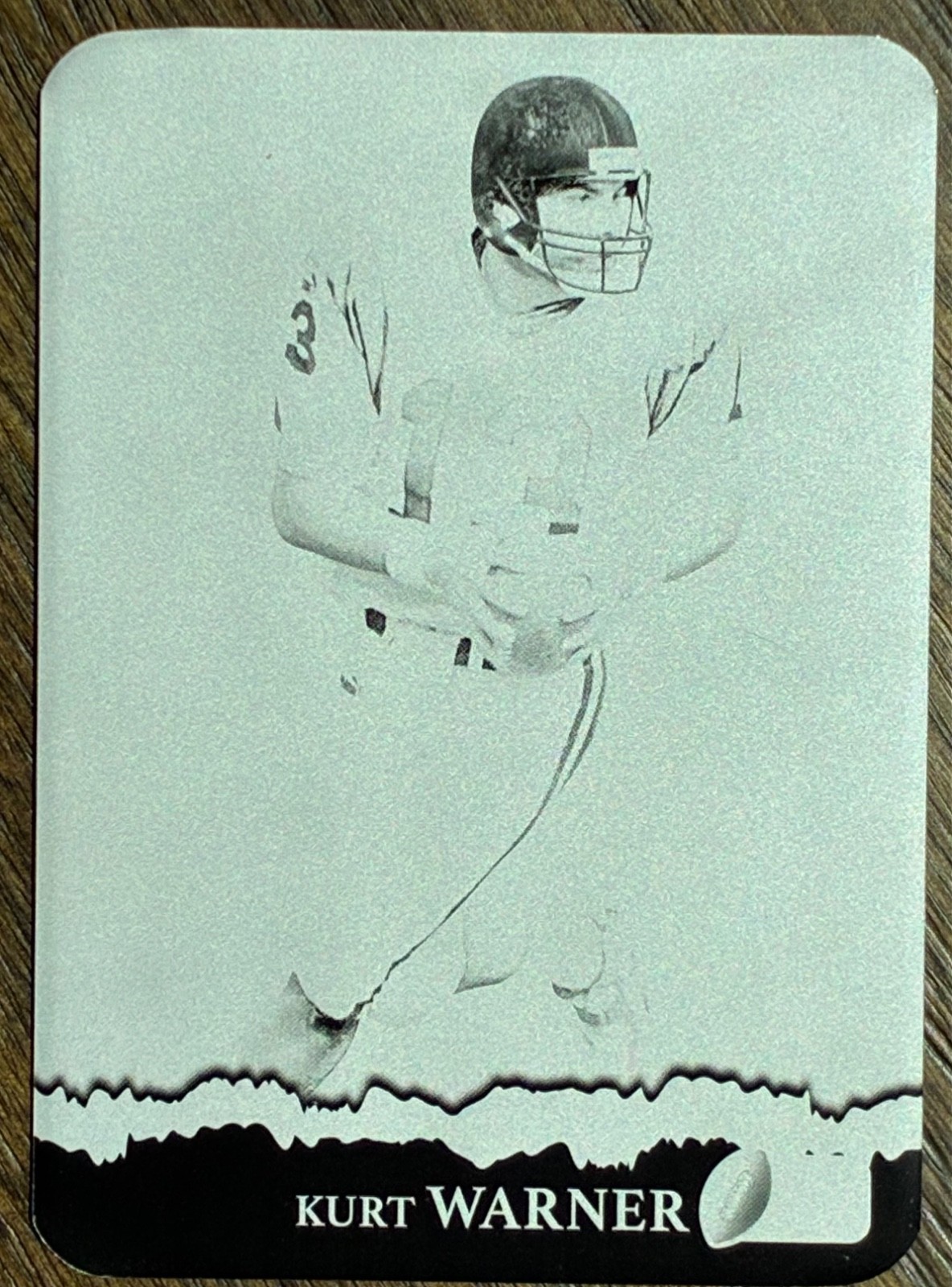2025 Pro Set Metal Football Card Kurt Warner True 1/1 Rams QB Printing Plate
