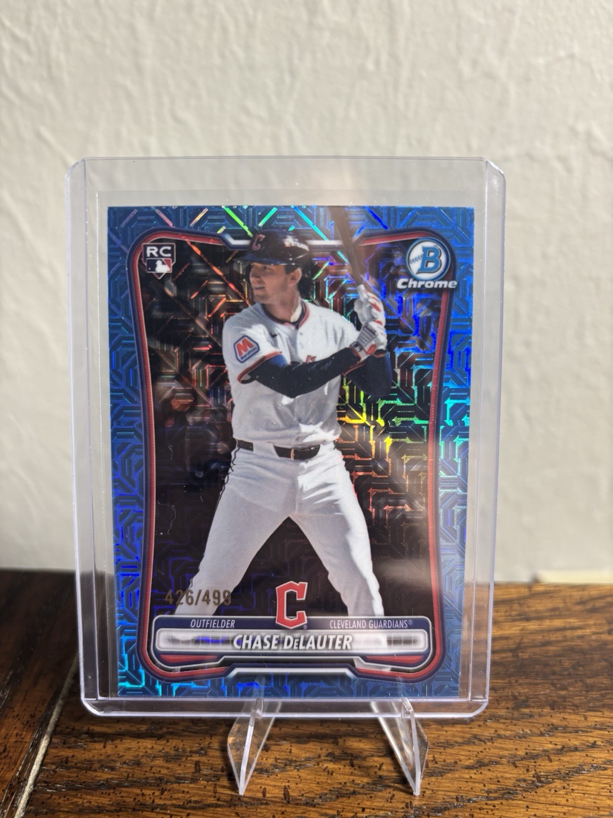 Chase DeLauter 2026 Bowman #37 Chrome Mojo Sky Blue Refractors #/499