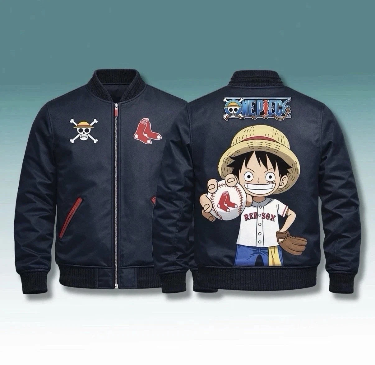 2026 Boston Red Sox One Piece Luffy Satin Jacket SGA 5/12 Size Medium SEALED