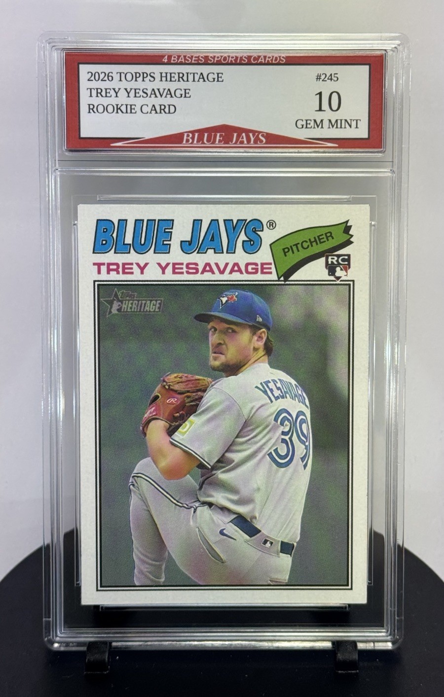2025 Topps Heritage Trey Yesavage Toronto Blue Jays Rookie Card #245 Gem Mint 10