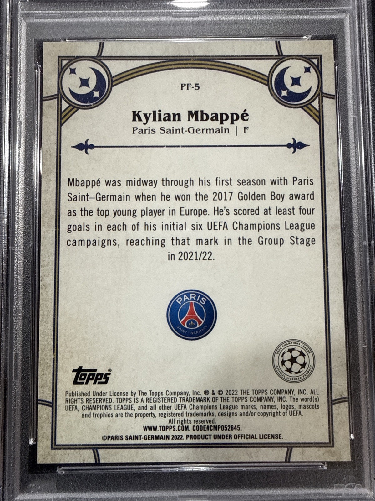 2021-22 Topps Merlin KYLIAN MBAPPE Prophecy Fulfilled PSA 10 Gem Mint 🇫🇷⚽️🔥