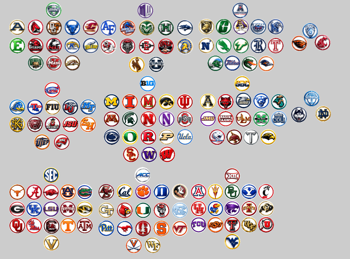 Handcrafted D1 Football Fan Standing 1″ Magnets. All 136 Teams.