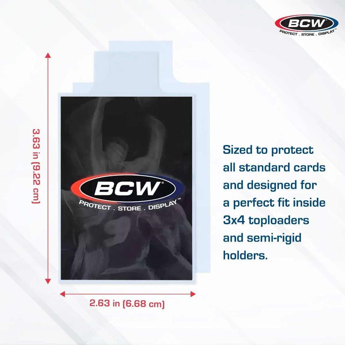 100 (1 Pack) BCW Easy Pull Tabbed Tab Soft Sleeves Trading Card Submission PSA