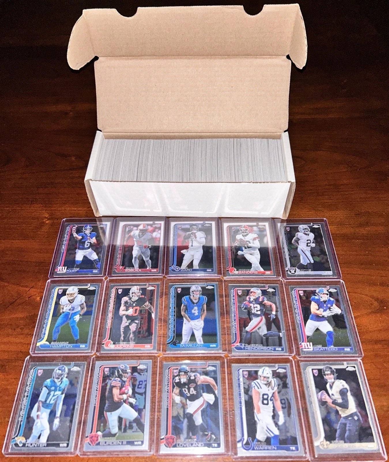 2025 Topps Chrome Football Complete Set 1-400 Base – 15 Rookies Toploaded Dart +