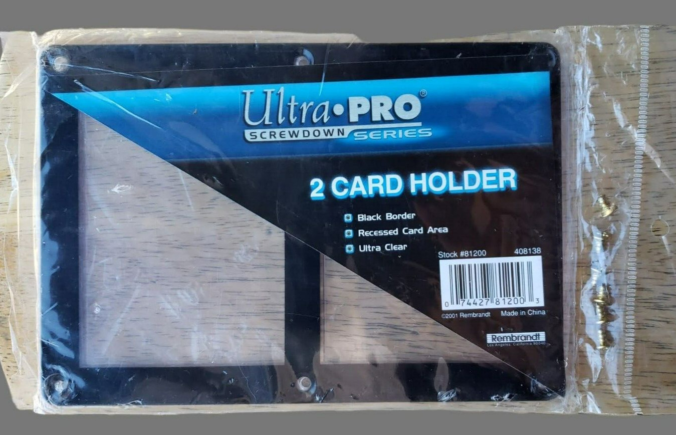 Ultra-Pro 2 Card Holder SCREWDOWN Series Black Border Recessed Ultra Clear NEW
