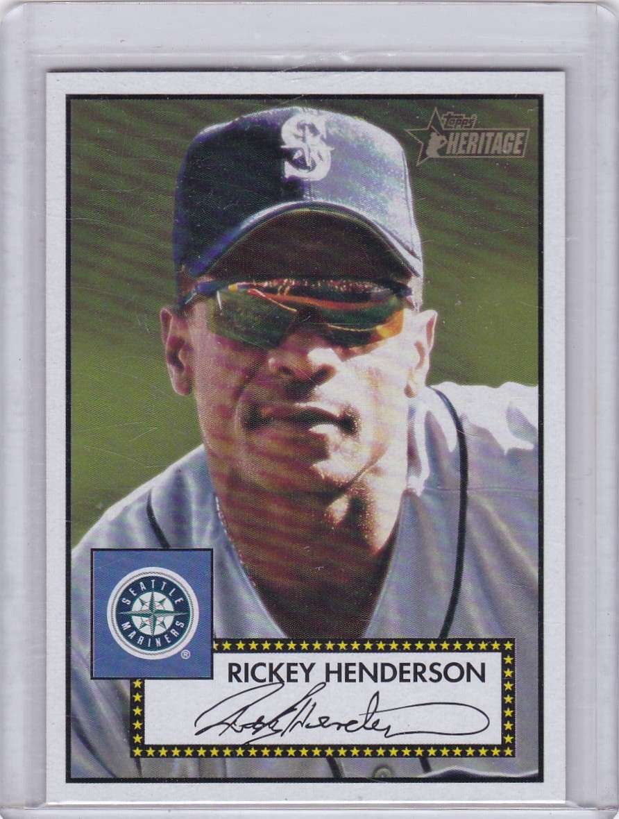 2001 Topps Heritage Baseball Card #191 Rickey Henderson Seattle Mariners – NM-Mt