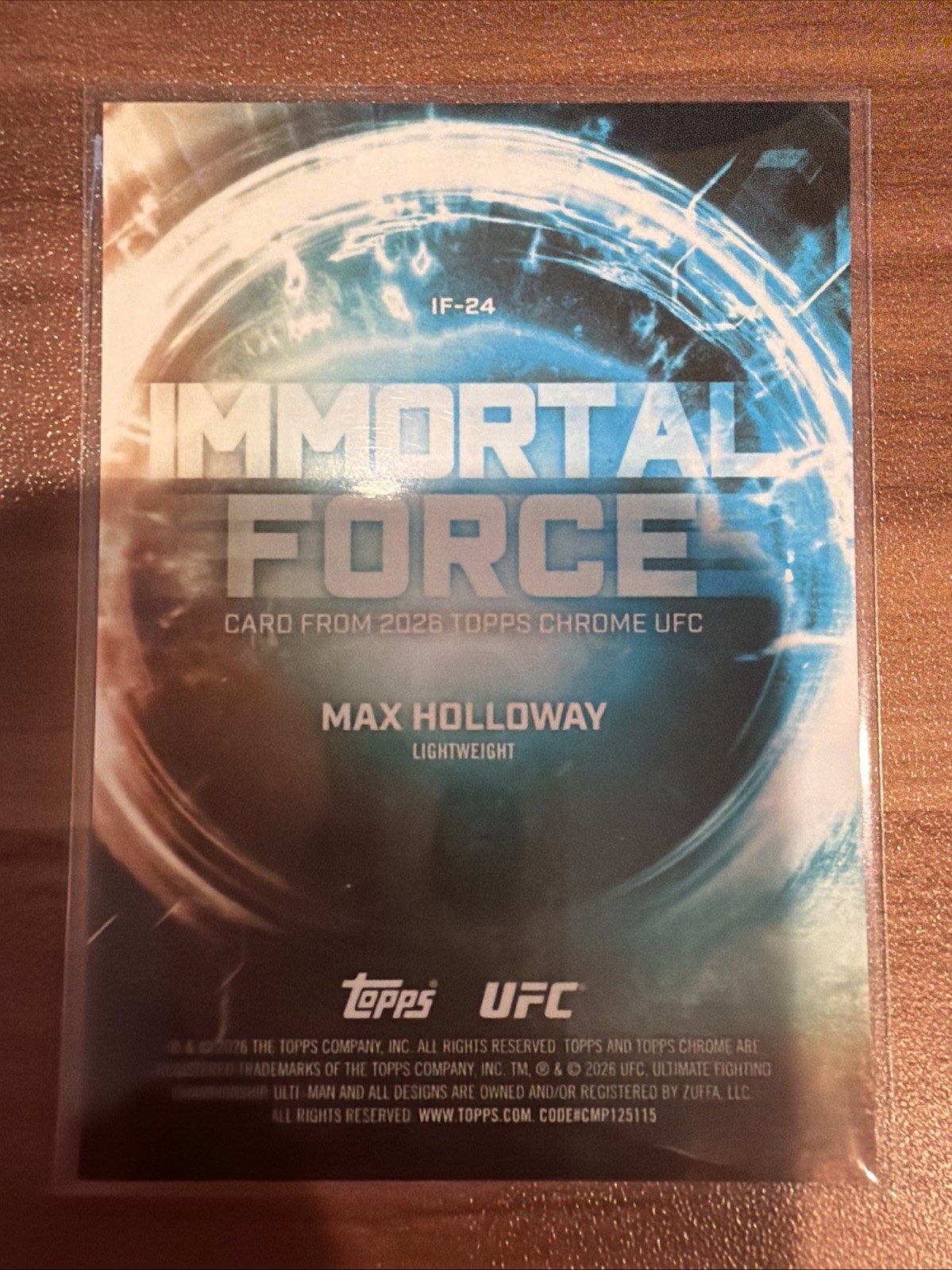 2026 Topps Chrome UFC – Case Hit Max Holloway Immortal Force SSP #IF-24