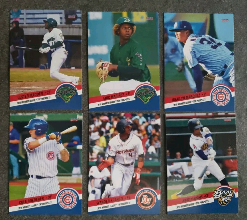 2019 Midwest League Top Prospects SINGLE CARDS from set – CHOOSE YOUR PLAYER
