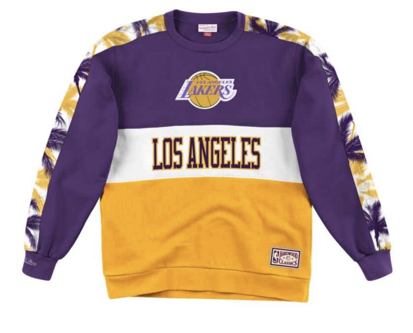 New Size 2XL Los Angeles Lakers Mitchell & Ness Scorer Fleece Crew Sweatshirt