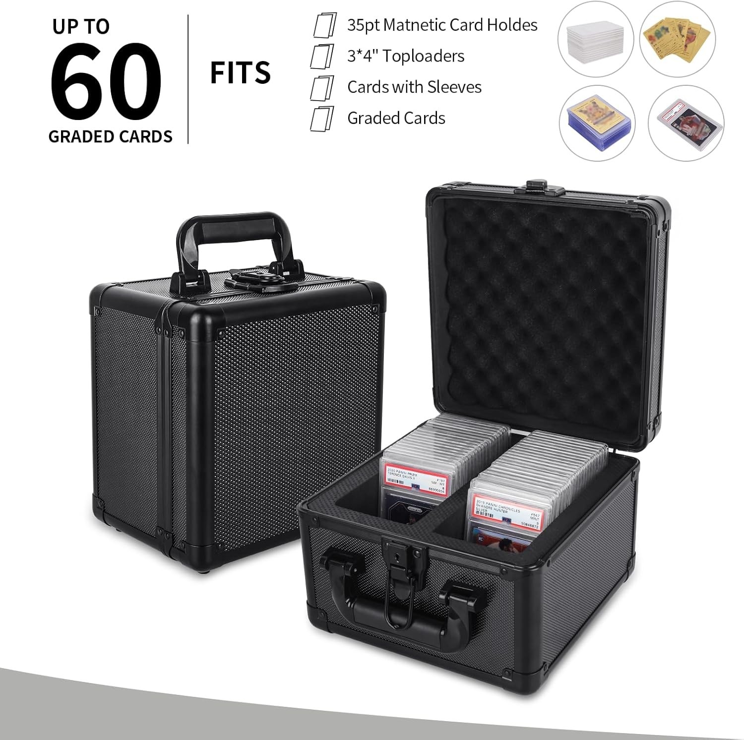 Large Capacity Graded Card Holder – Fits 60+ Slabs, Multi-Card Compatibility