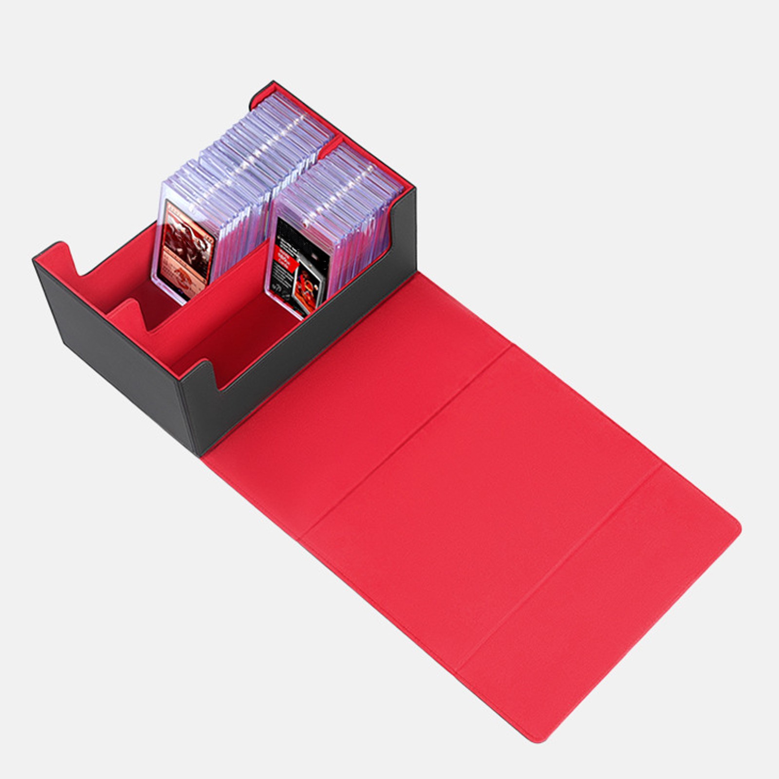 Magnetic Large Capacity 2-Row One Click Cards Holder Storage Box Trading Cards